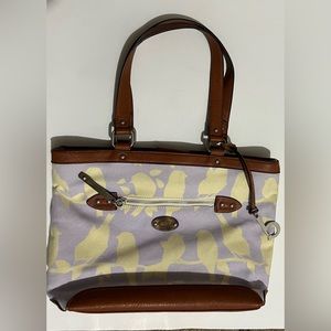 BOC Born Concept Purse Two Tone Canvas & Leather Shoulder Bag yellow lavender